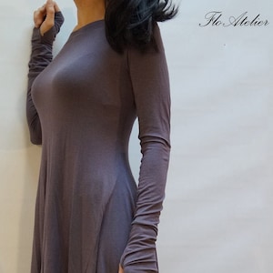 Asymmetrical Maxi Tunic/ Summer Long Top/Asymmetrical Dress/ Summer Dress/Grey Handmade Cotton Tunic/Grey Casual Dress/Handmade Top/F1132