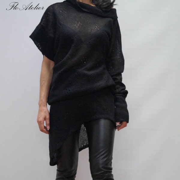 Asymmetric One-Shoulder Knit Sweater