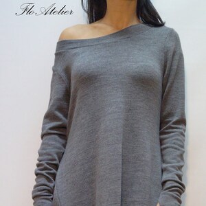 Grey Asymmetrical Sweater/cozy Sweater/ Sweater Dress/knit Dress/women ...