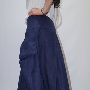 XXL XXXL Skirt/Long Skirt/Relaxed Linen Skirt/Summer Skirt/Maxi Skirt/Extravagant Skirt/Skirt with Pockets/Day Wear/Large Pocket Skirt/F1487 image 1