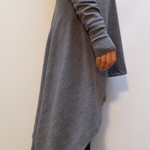 Grey Asymmetrical Sweater/cozy Sweater/ Sweater Dress/knit Dress/women ...
