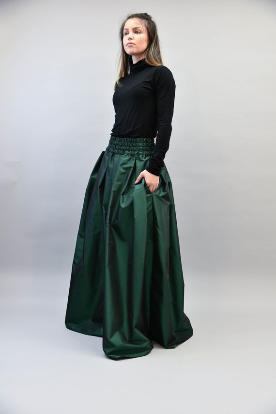 Lovely Green Long Maxi Skirt/high or Low Waist Skirt/long - Etsy Australia