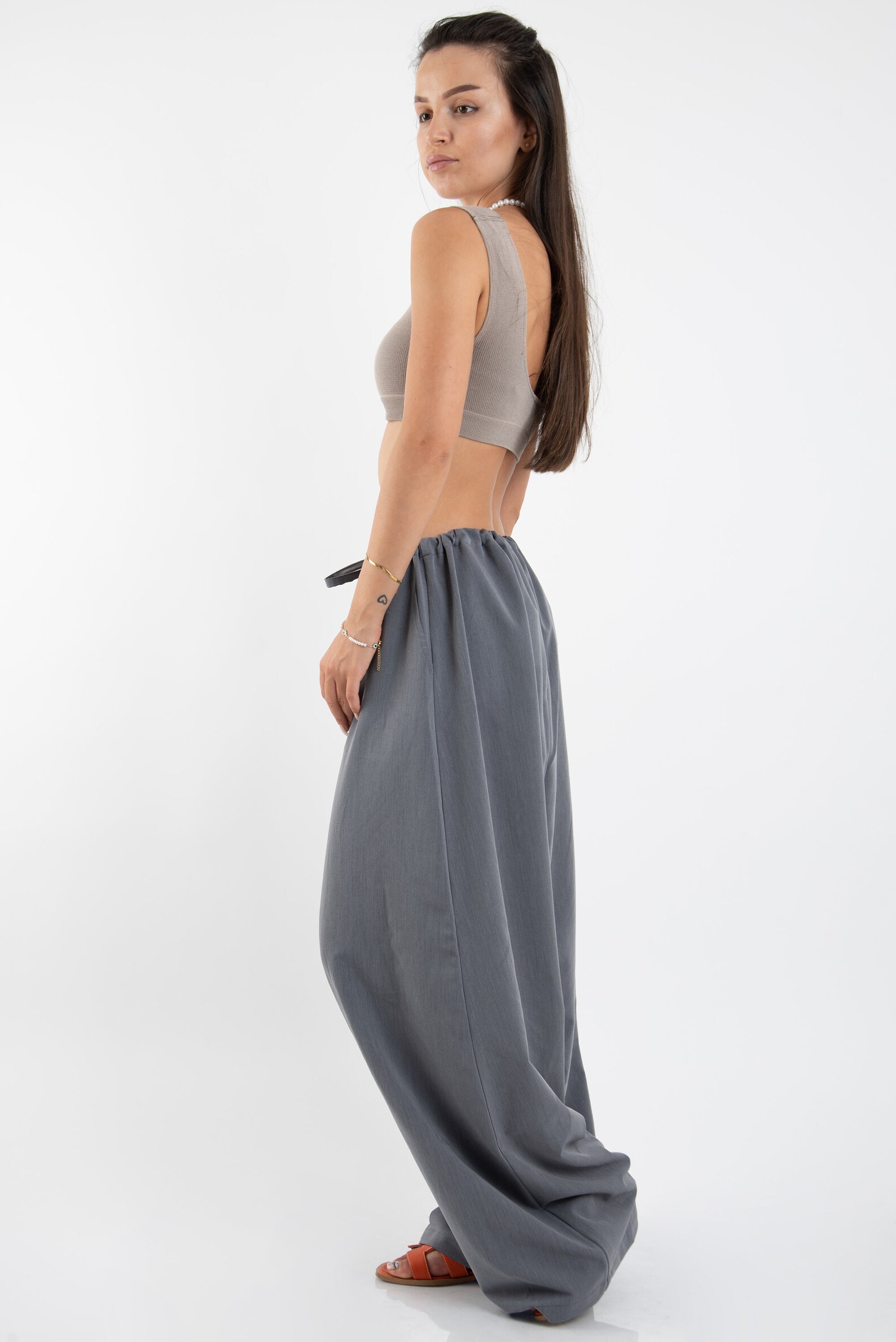 Loose Skirt Pants/casual Pants/black Drop Crotch Harem Etsy