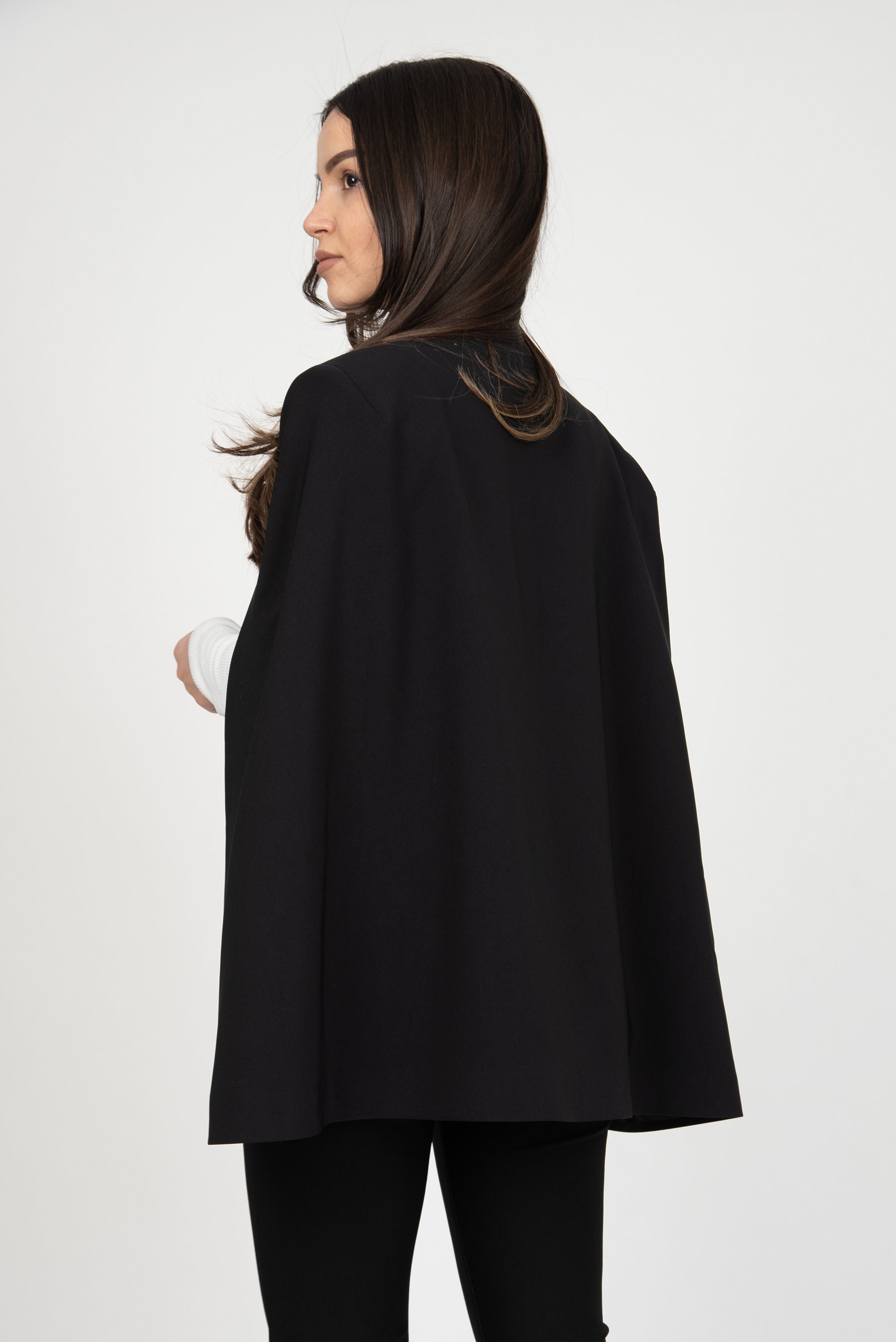 Black Cape Coat/jacket for Women/handmade Cape/cape Jacket Black Cape Coat/jacket for Women/handmade Cape/cape Jacket