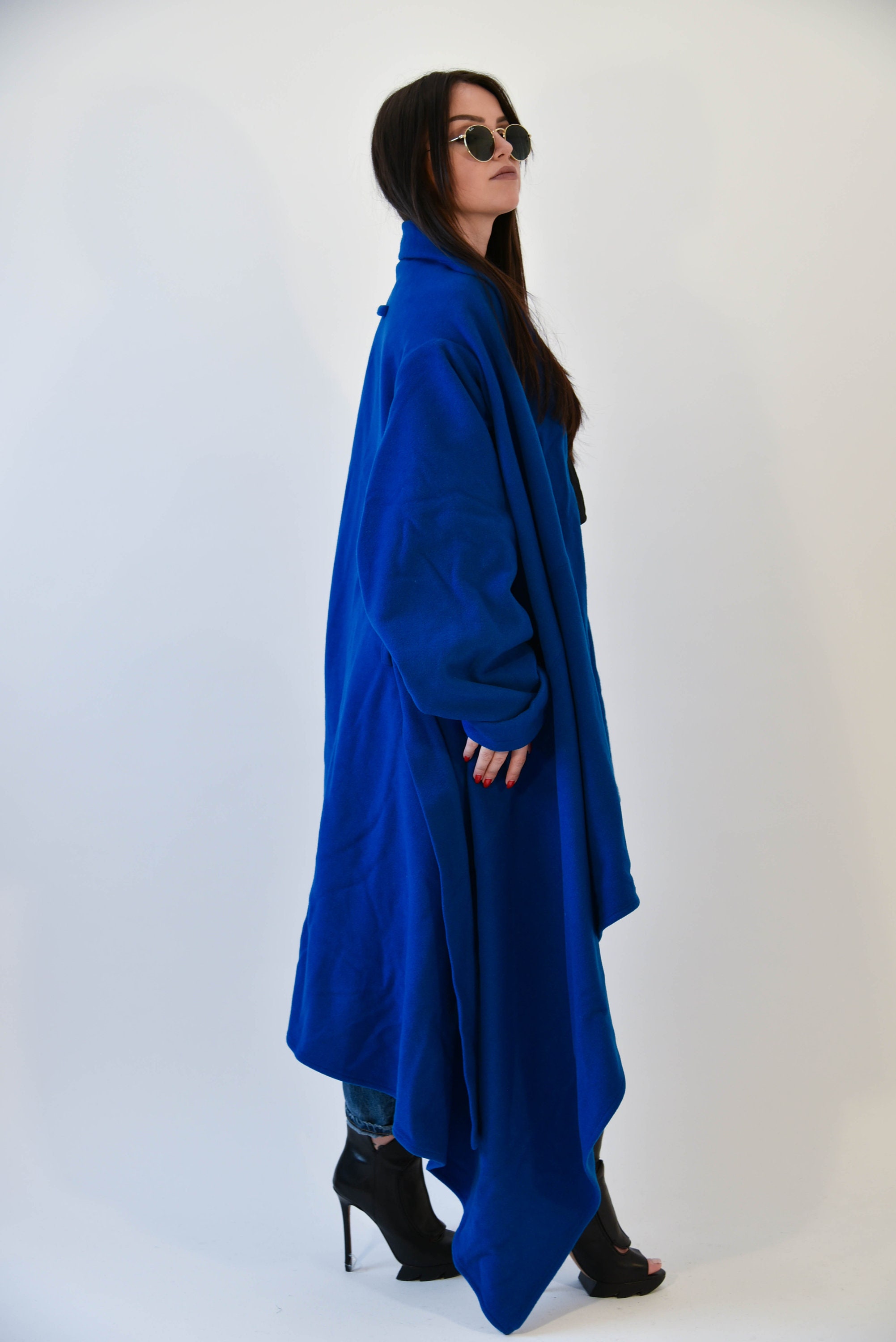 Oversized Wool Coat/Extra Long Coat/Cashmere Wool Coat /Long Etsy