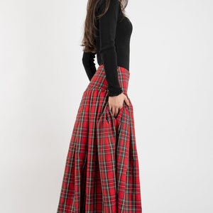 Mooie gecontroleerde lange maxi rok/hoge of lage taille rok/lange tailleband rok/handgemaakte rok/laag getailleerde zwarte rok/formele rok/rok/F2128 afbeelding 7