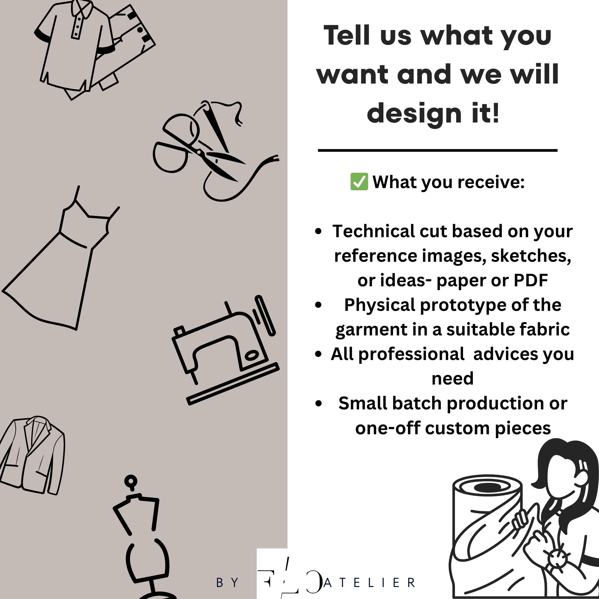 Prototype Sewing Patterns Custom Digital or Paper Sewing Pattern Based on Your Design or Photo ...