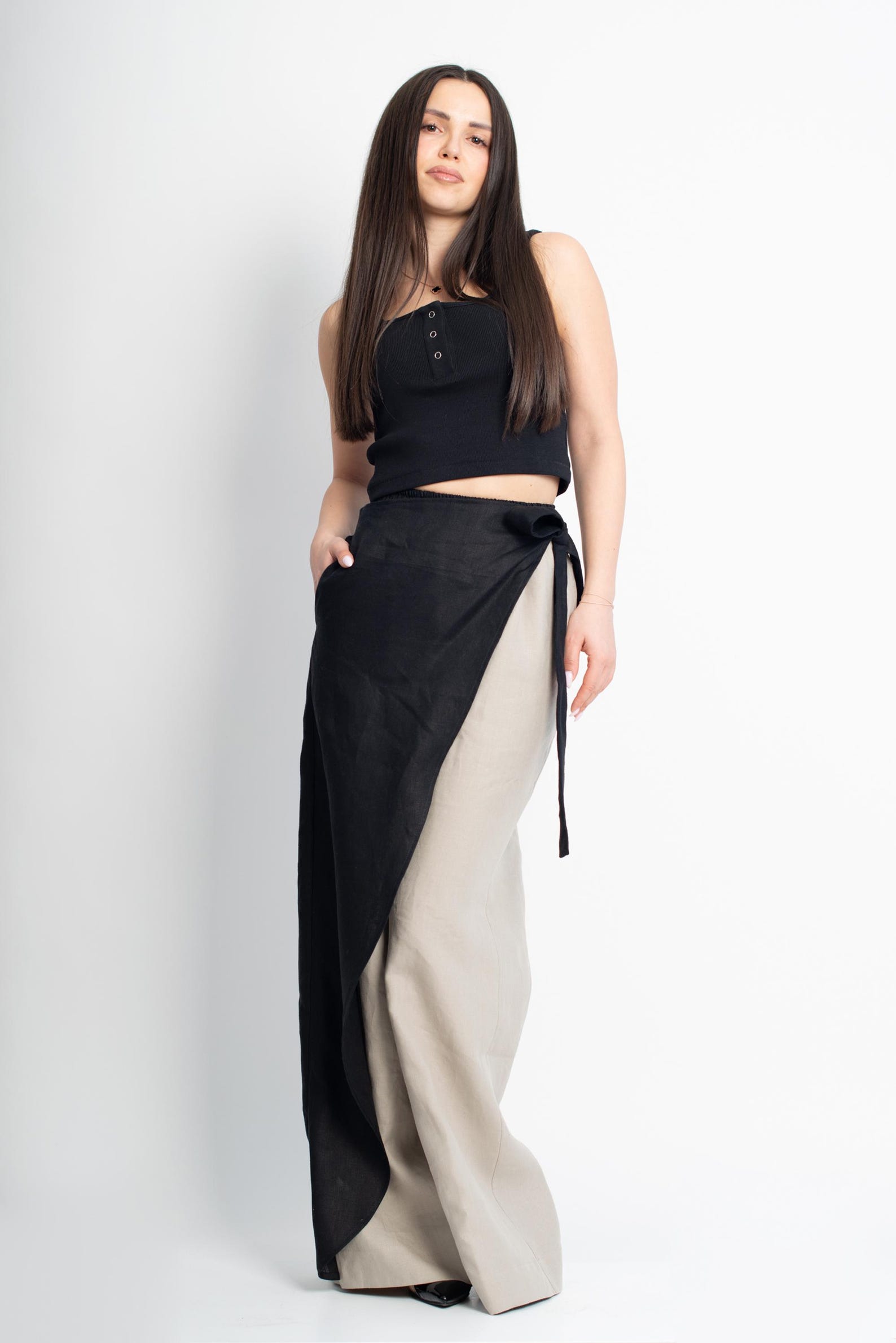 Tinen Nylon Layered Skirt Pants main image 0
