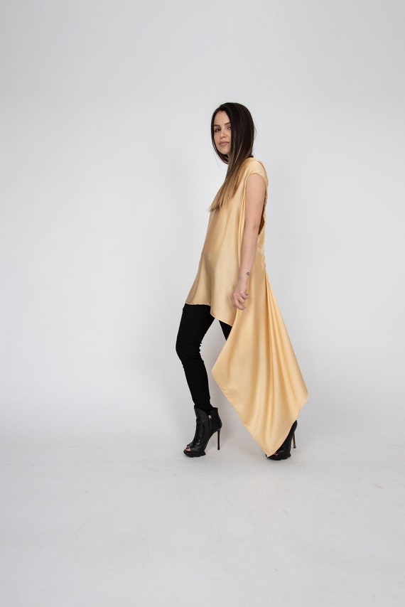 Loose Summer Tunic/Asymmetrical Tunic/Summer Flowy Top/Extravagant Tunic Top/Handmade Long Top/Asymmetrical Tunic/F2331
