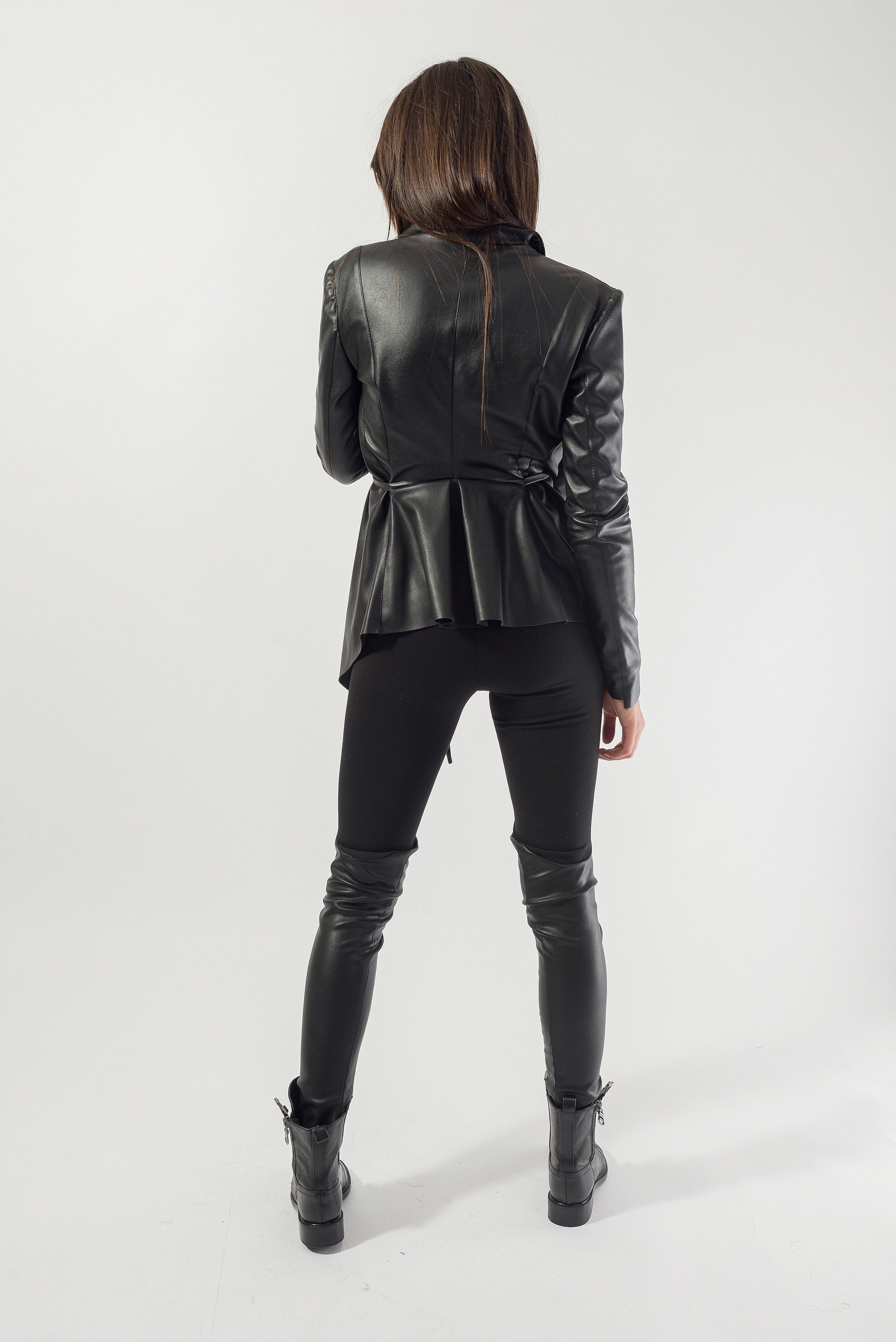 High low leather jacket clearance