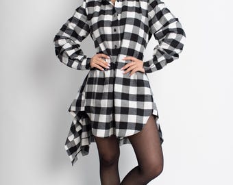 black and white shirt dress TARA SHIRT DRESS
