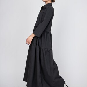 Women's Wool Dress/winter Cozy Dress/black Wool Dress/wool - Etsy