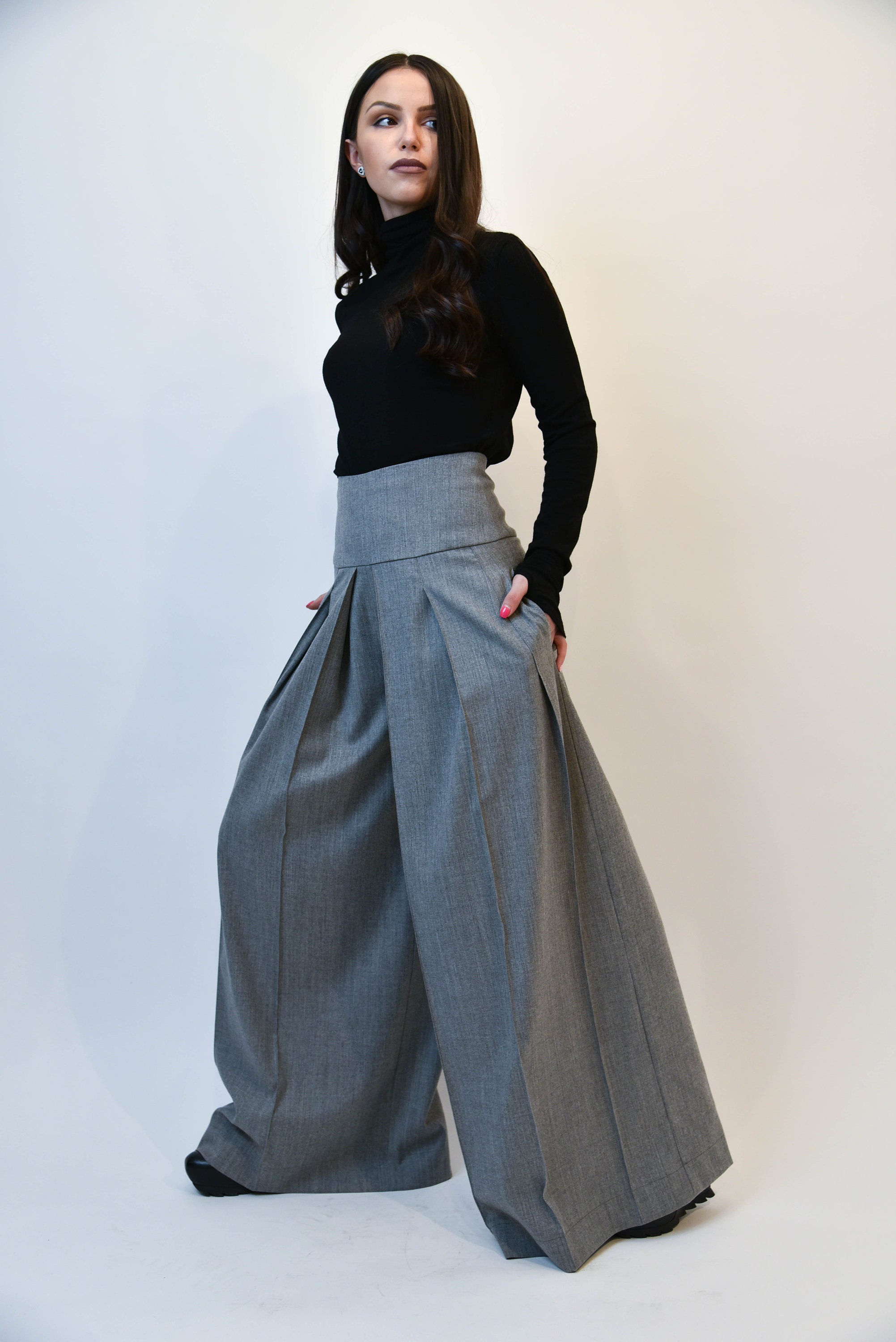 スカート jichoi 24SS Pain as Beauty skirt pants Grey Pants Skirt/gray Pants/loose Skirt/wide Leg Pants