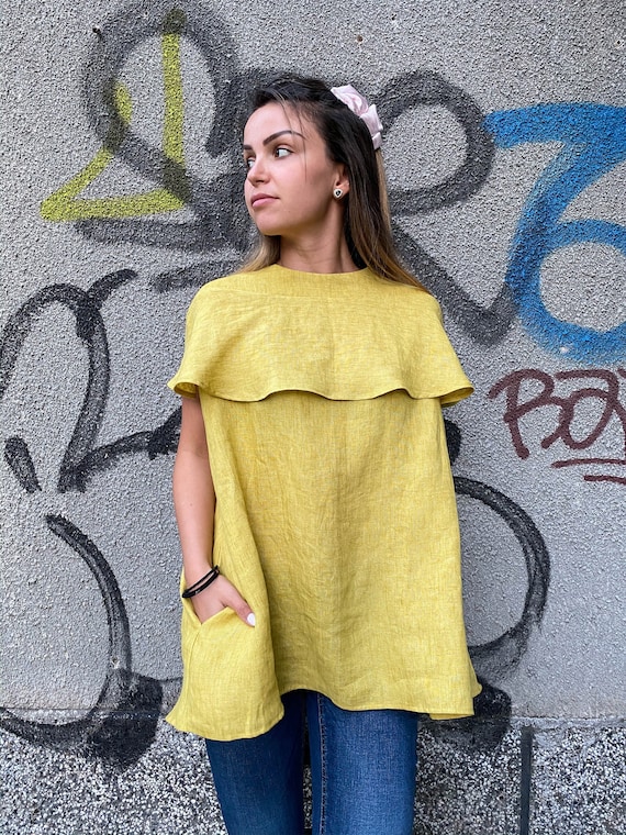 mustard yellow tunic top