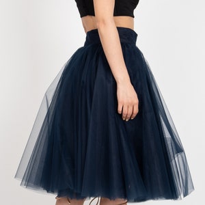 Women Tulle Skirt/Tutu Skirt/Princess Skirt/Blue Short Skirt/Blue Tutu Skirt/Casual Ballet Skirt/Dark Blue Mini Skirt/F2414 image 7