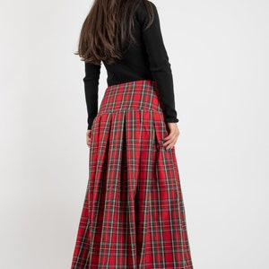 Lovely Checked Long Maxi Skirt/High or Low Waist Skirt/Long Waistband Skirt/Handmade Skirt/Low Waisted Black Skirt/Formal Skirt/Skirt/F2128 image 6