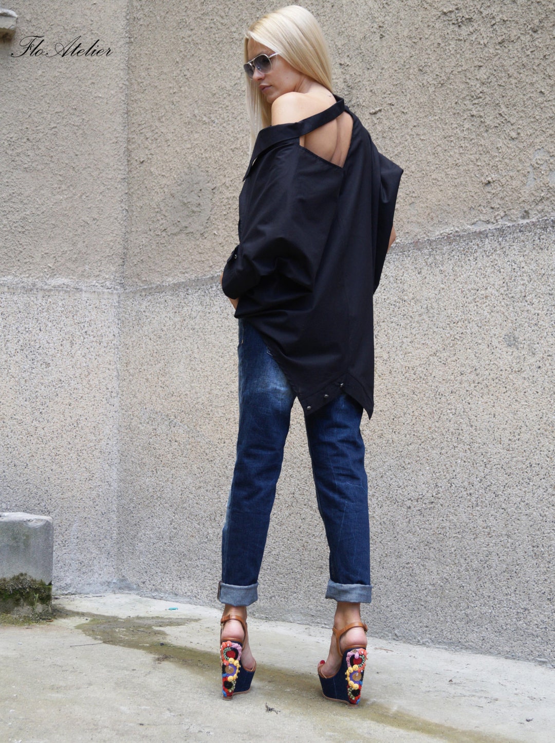 トップス acka asymmetry blouse Draped asymmetrical blouse - Women | MANGO Canada