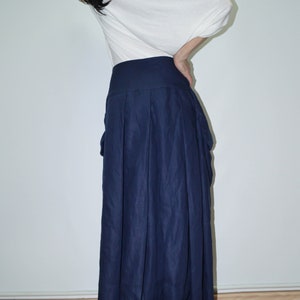 Long Loose Linen Skirt/summer Maxi Skirt/blue Extravagant Maxi - Etsy