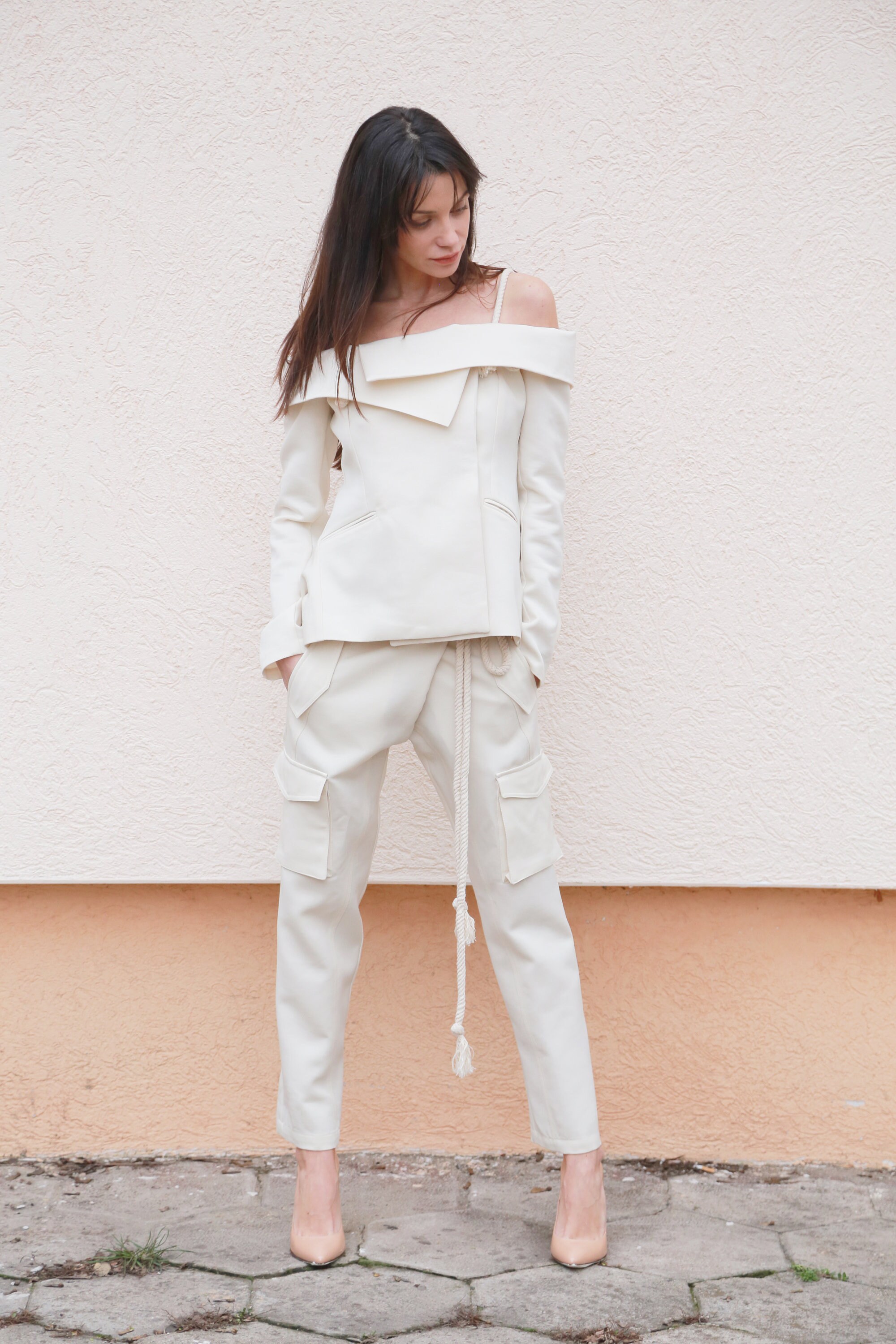 White Blazer/all Season Coat/extravagant Blazer/jacket With Open 