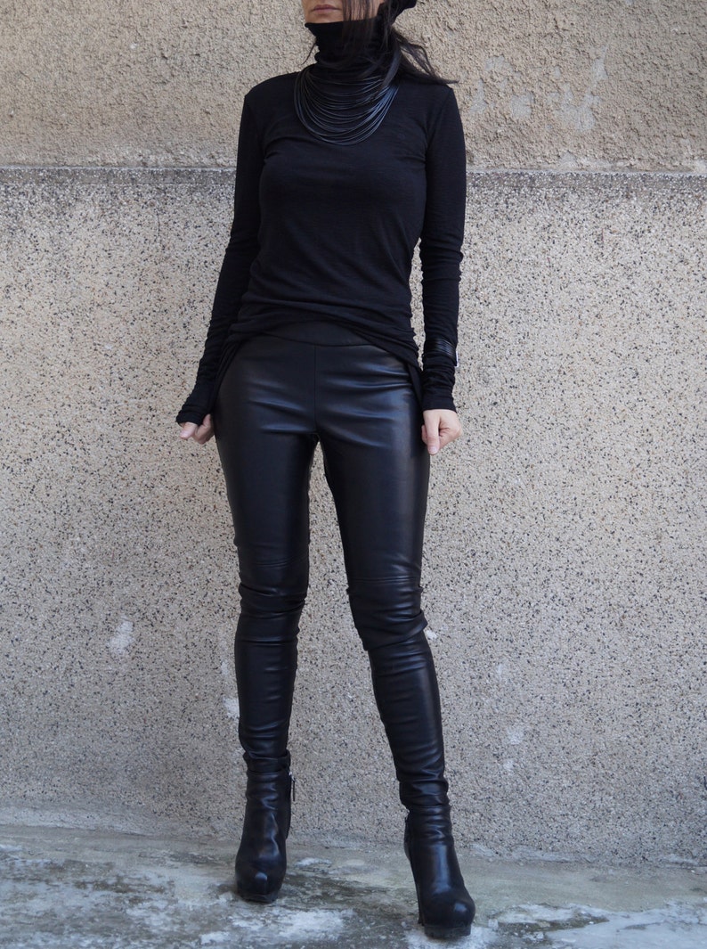 Vegan Leather Pants/stretchy Pants/leggings/skinny Etsy
