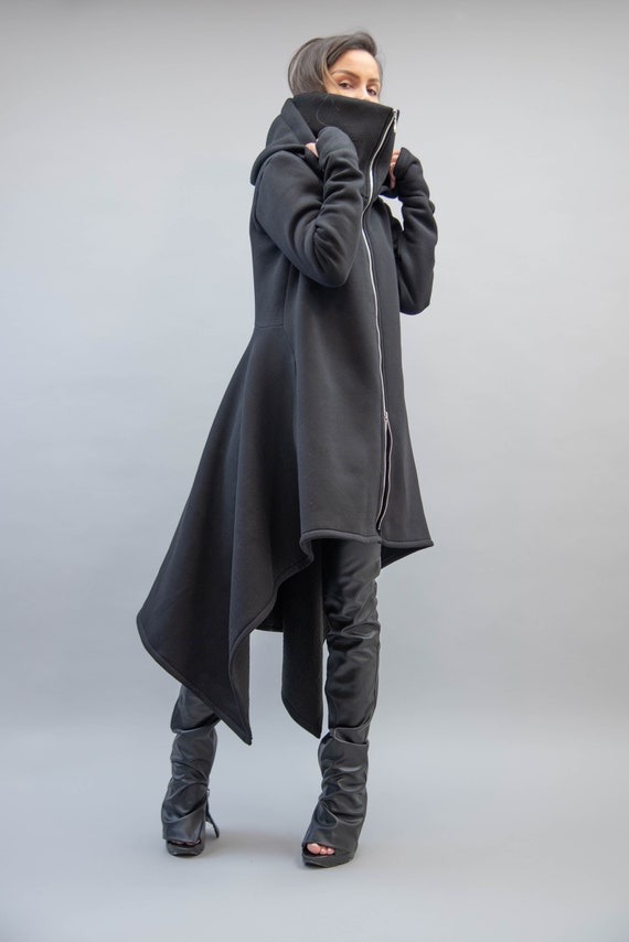 Asymmetrical hoodie sales with cowl neck