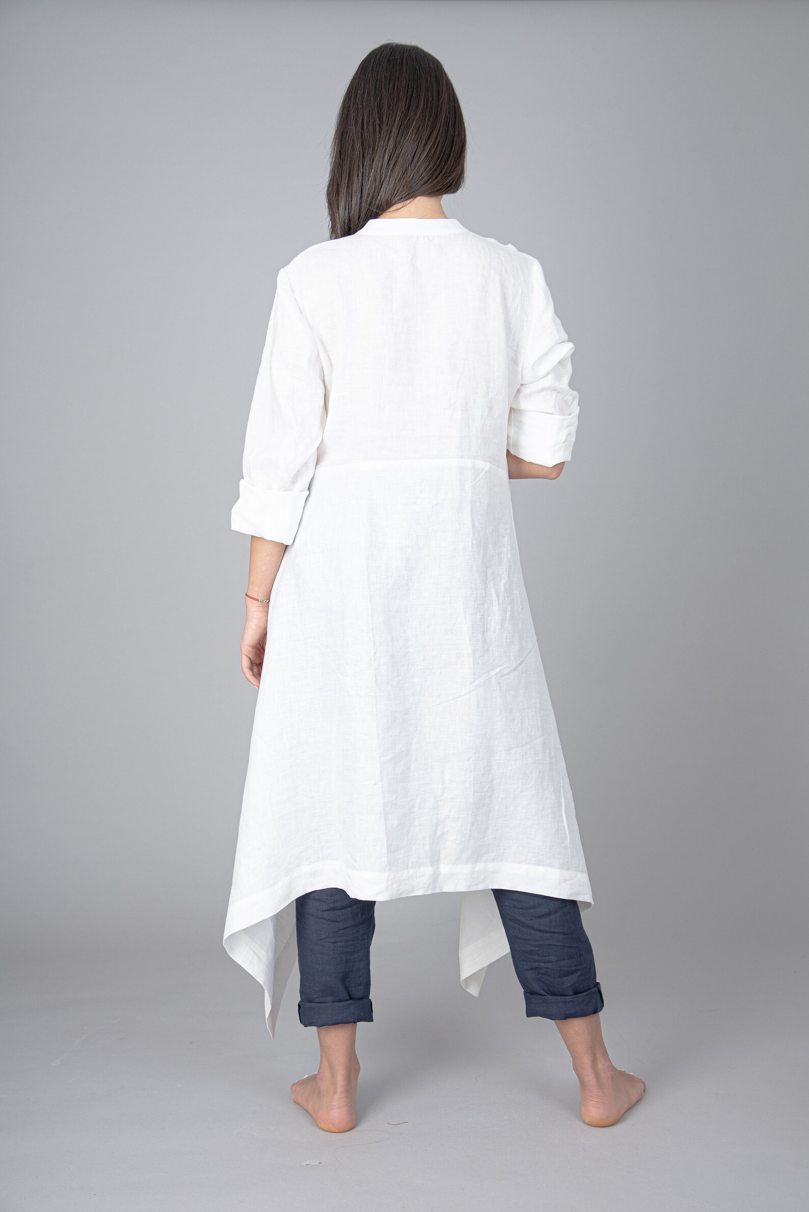 White Linen Shirt Dress/oversized White Linen Etsy