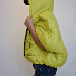 Yellow Quilted Jacket/Windproof Jacket/Yellow Warm Jacket/Double Sided/Trendy Jacket/Buttoned Jacket/Winter Extravagant Coat/Cropped/F1910 image 6