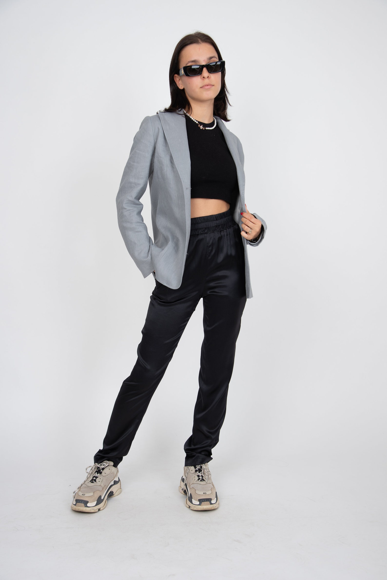 Linen Blazer Women/linen Jacket/casual Linen Blazer/gray Linen Etsy