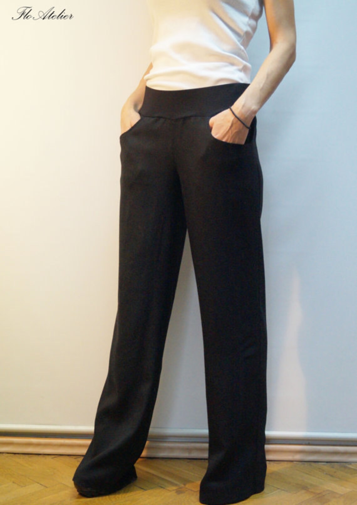 Loose Linen Black Pants/casual Drop Crotch Harem Pants/elegant Etsy