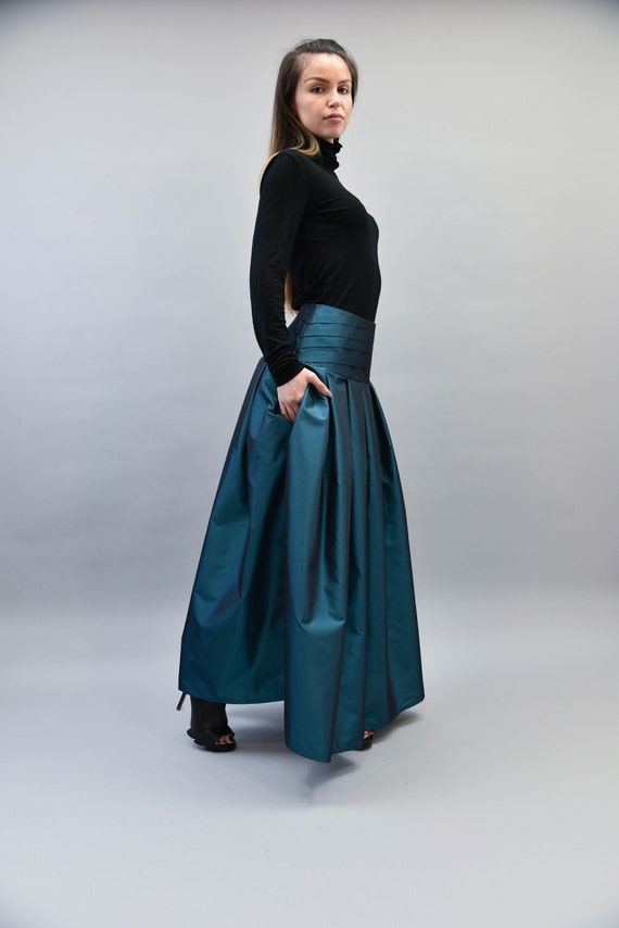 Lovely Blue Long Maxi Skirt/High or Low Waist Skirt/Long | Etsy