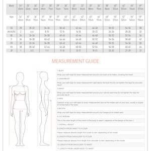Puede incluir: Tabla de tallas para ropa con medidas en pulgadas y cent&iacute;metros. La tabla incluye tallas desde XXS hasta 4XL y muestra las medidas de busto, cintura y cadera.