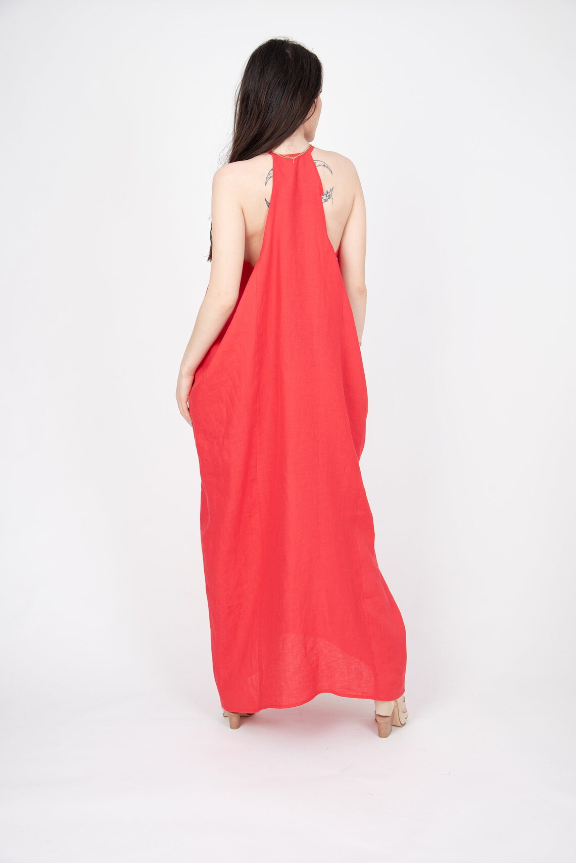 Linen Twill Maxi Dress