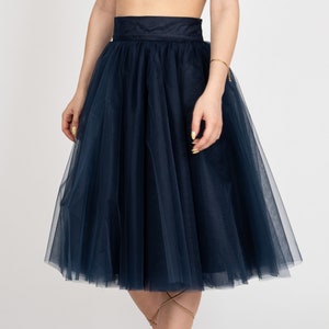 Women Tulle Skirt/Tutu Skirt/Princess Skirt/Blue Short Skirt/Blue Tutu Skirt/Casual Ballet Skirt/Dark Blue Mini Skirt/F2414 image 6