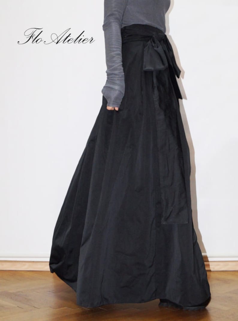 black high low maxi skirt