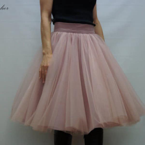 Gonna in tulle da donna/gonna tutu/gonna casual/gonna corta/gonna da balletto fatta a mano/gonna da balletto/gonna rosa nebbiosa/F1246