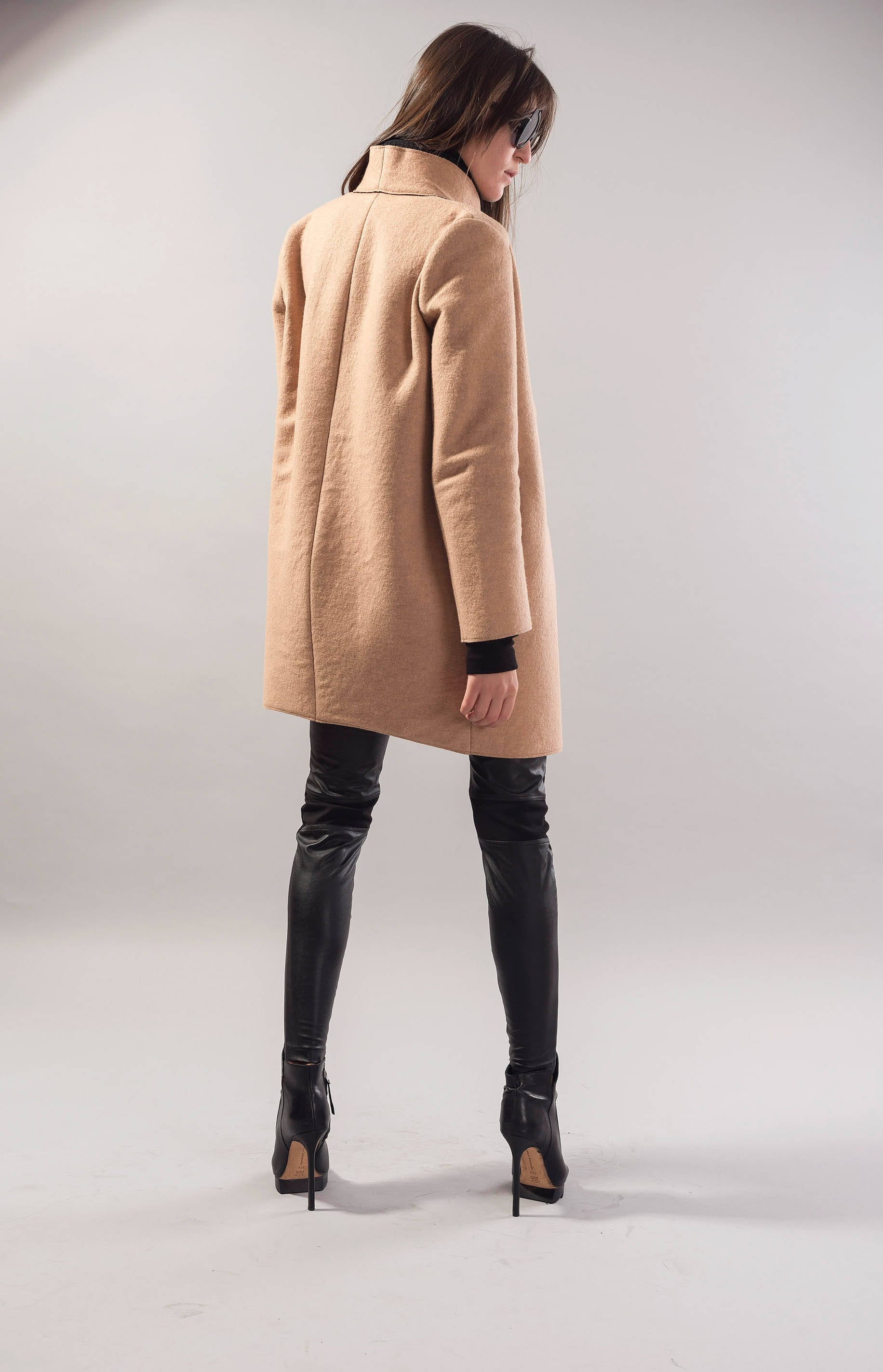 Beige Wool Coat/long Blazer/cashmere Wool Blend Coat/casual Etsy UK