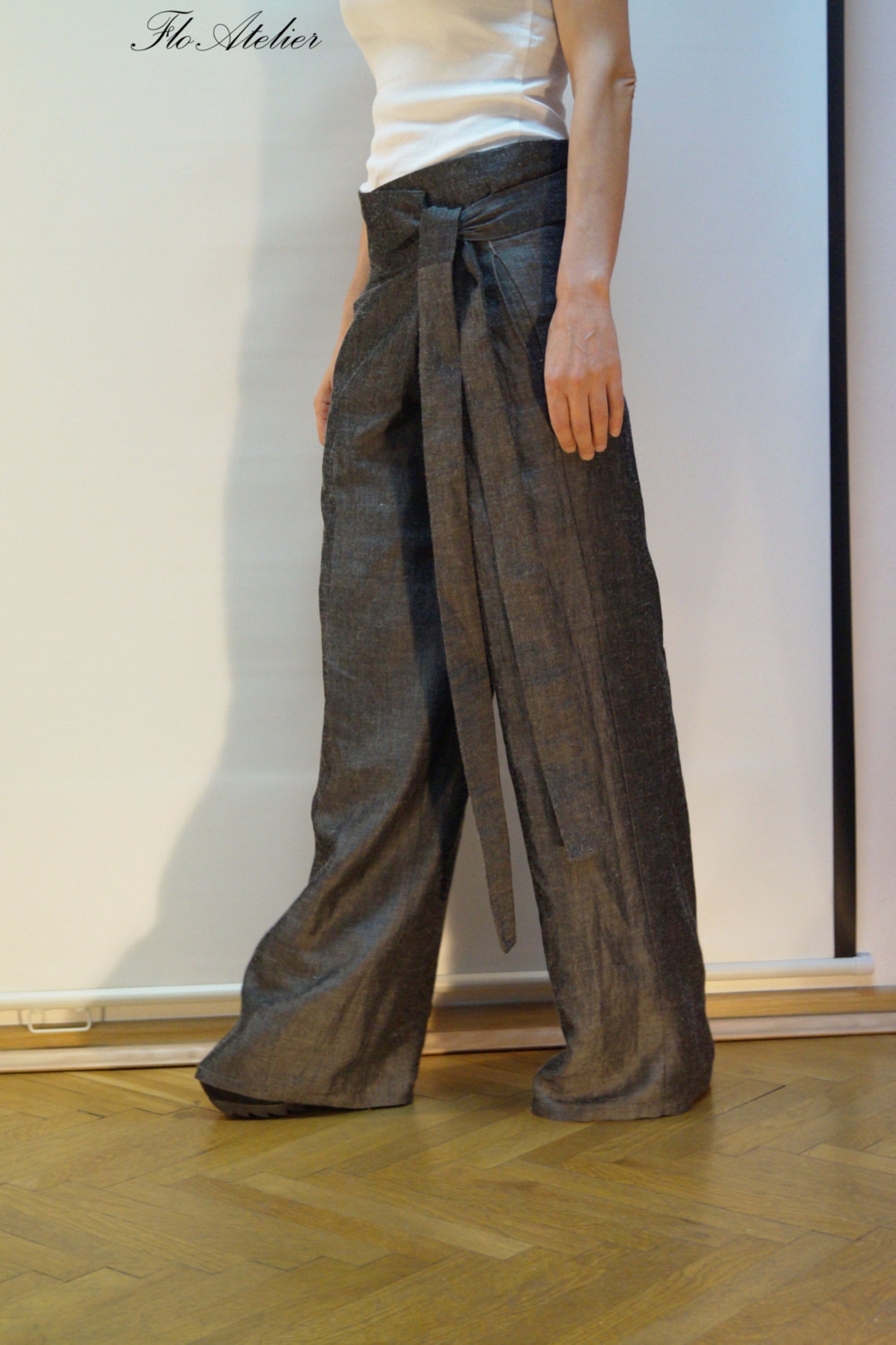 white drop crotch pants