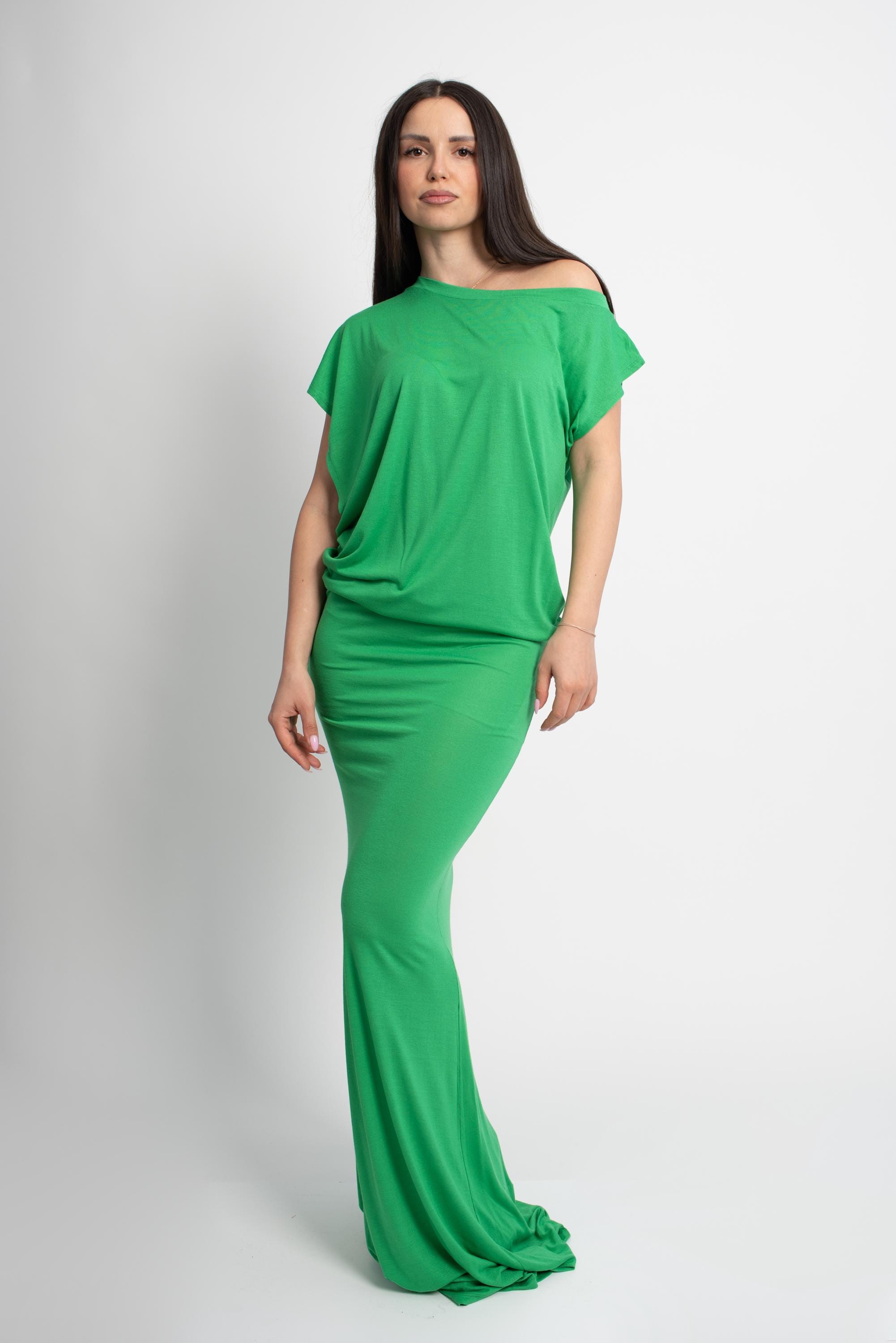 slim fit dress slacks Rent Nobody's Child Green Bardot Maxine Midaxi Dress
