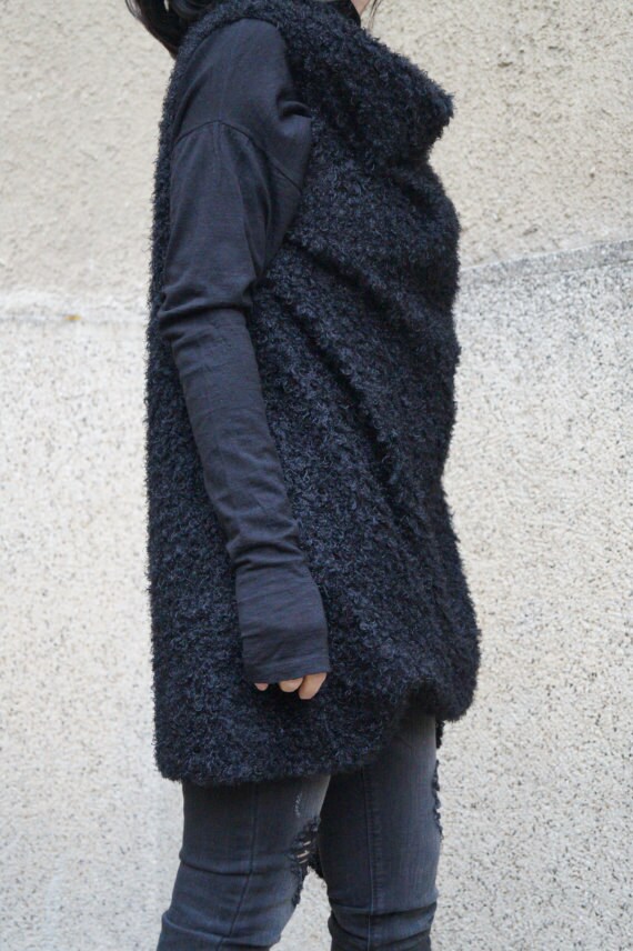 Fluffy Cardigan/dropped Cardigan/long Vest/asymmetrical Fluffy Cardigan/dropped Cardigan/long Vest/asymmetrical