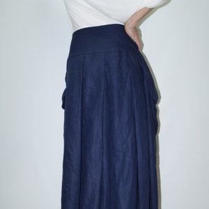 XXL XXXL Skirt/Long Skirt/Relaxed Linen Skirt/Summer Skirt/Maxi Skirt/Extravagant Skirt/Skirt with Pockets/Day Wear/Large Pocket Skirt/F1487 image 4