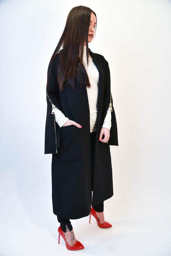 Patch Pocket Coat/long Wool Coat/all Season Collar Coat/straight