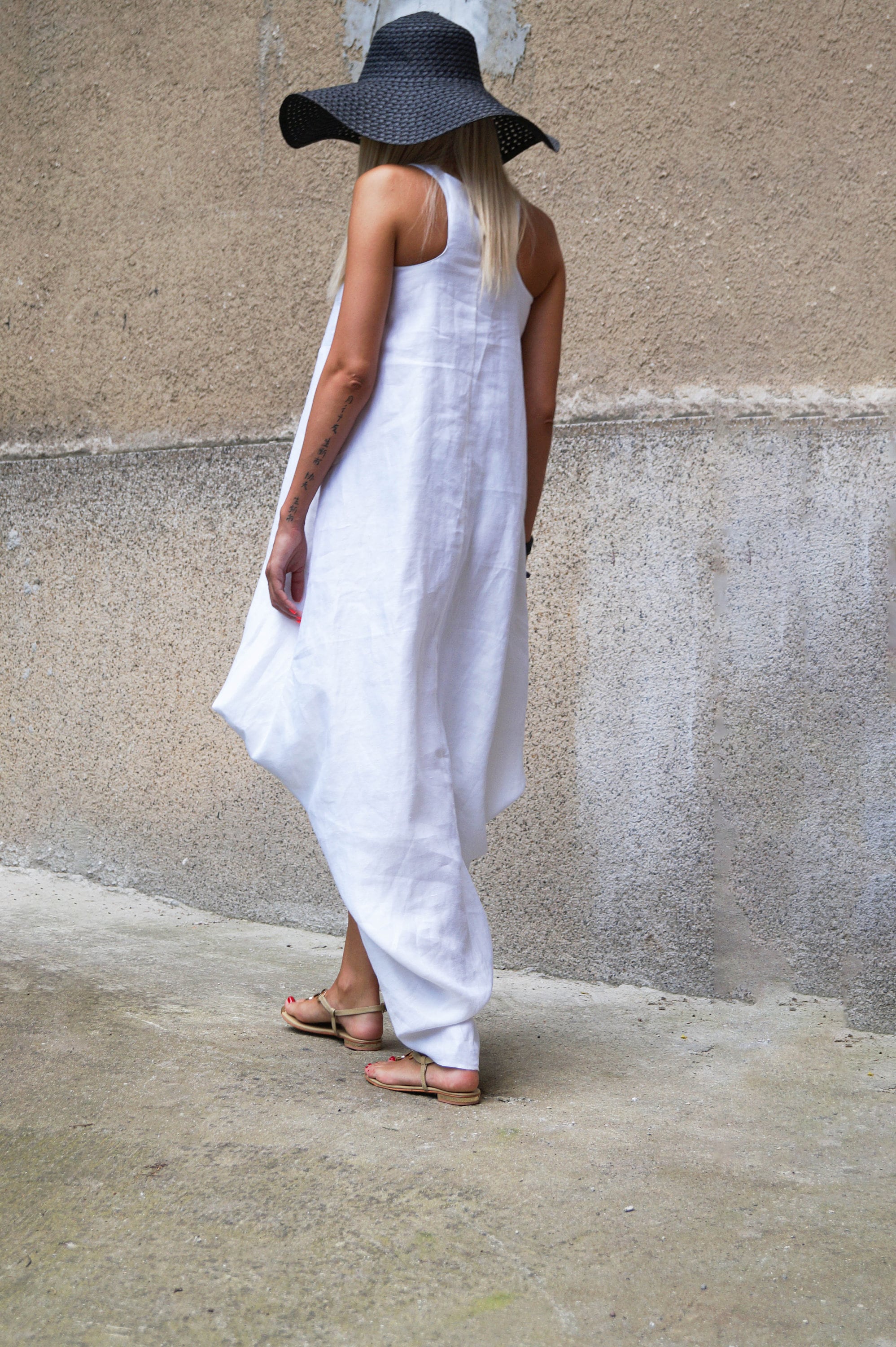 Convertible White Kaftan/asymmetrical Tunic/maxi Dress/white