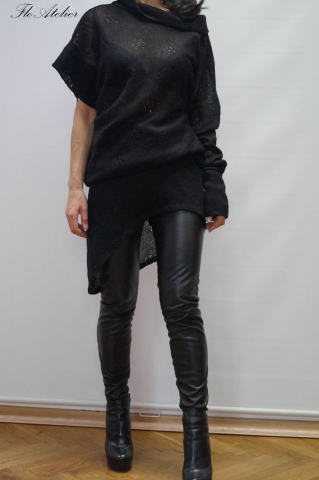 Asymmetrical Sweater/sweater With One Sleeve/black Asymmetrical Sweater ...