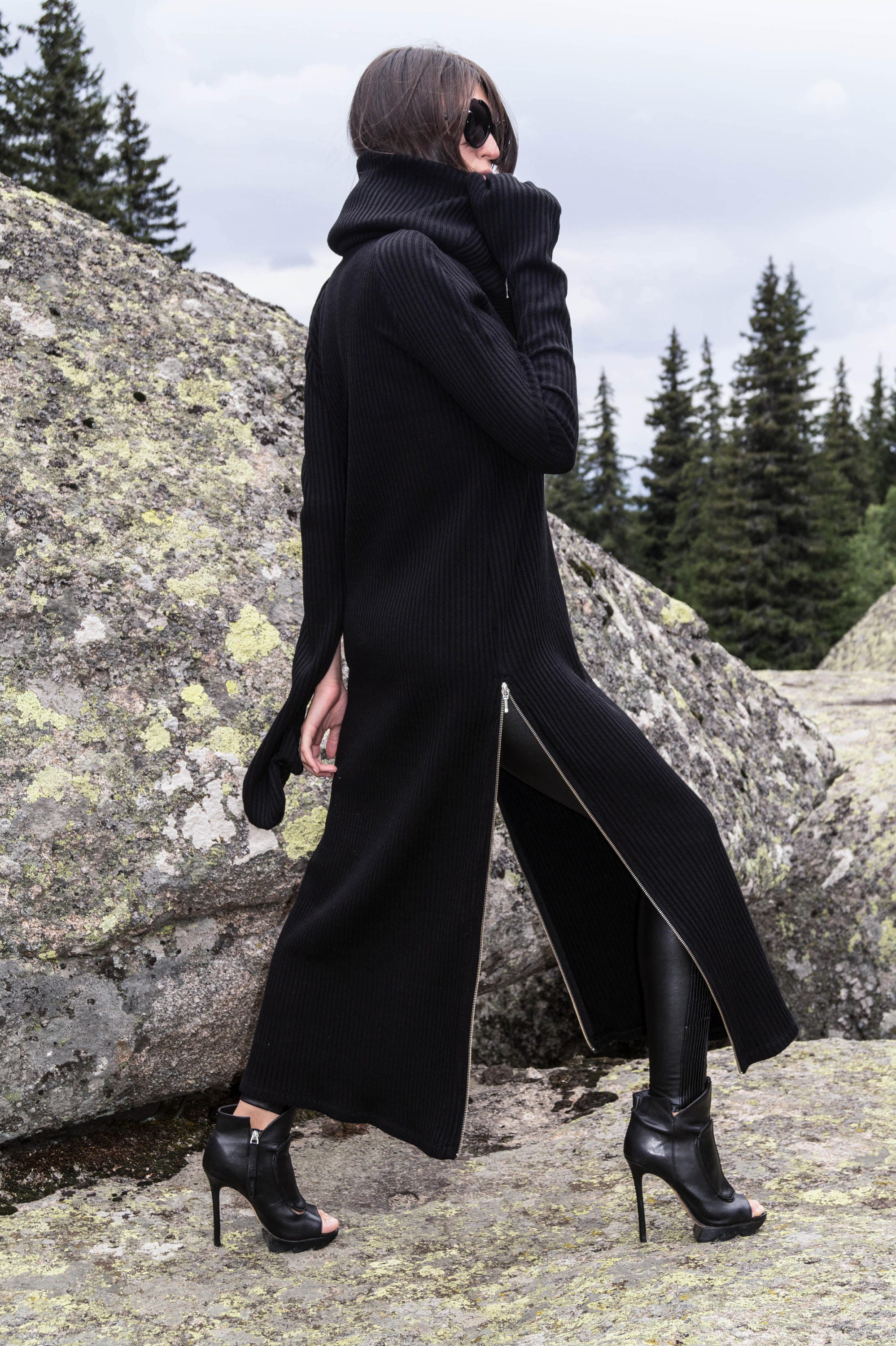 Sweater dress hotsell with slits