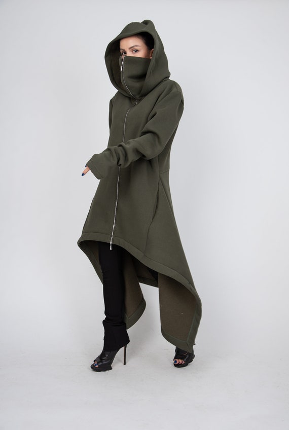 Asymmetrical hoodie sales with cowl neck