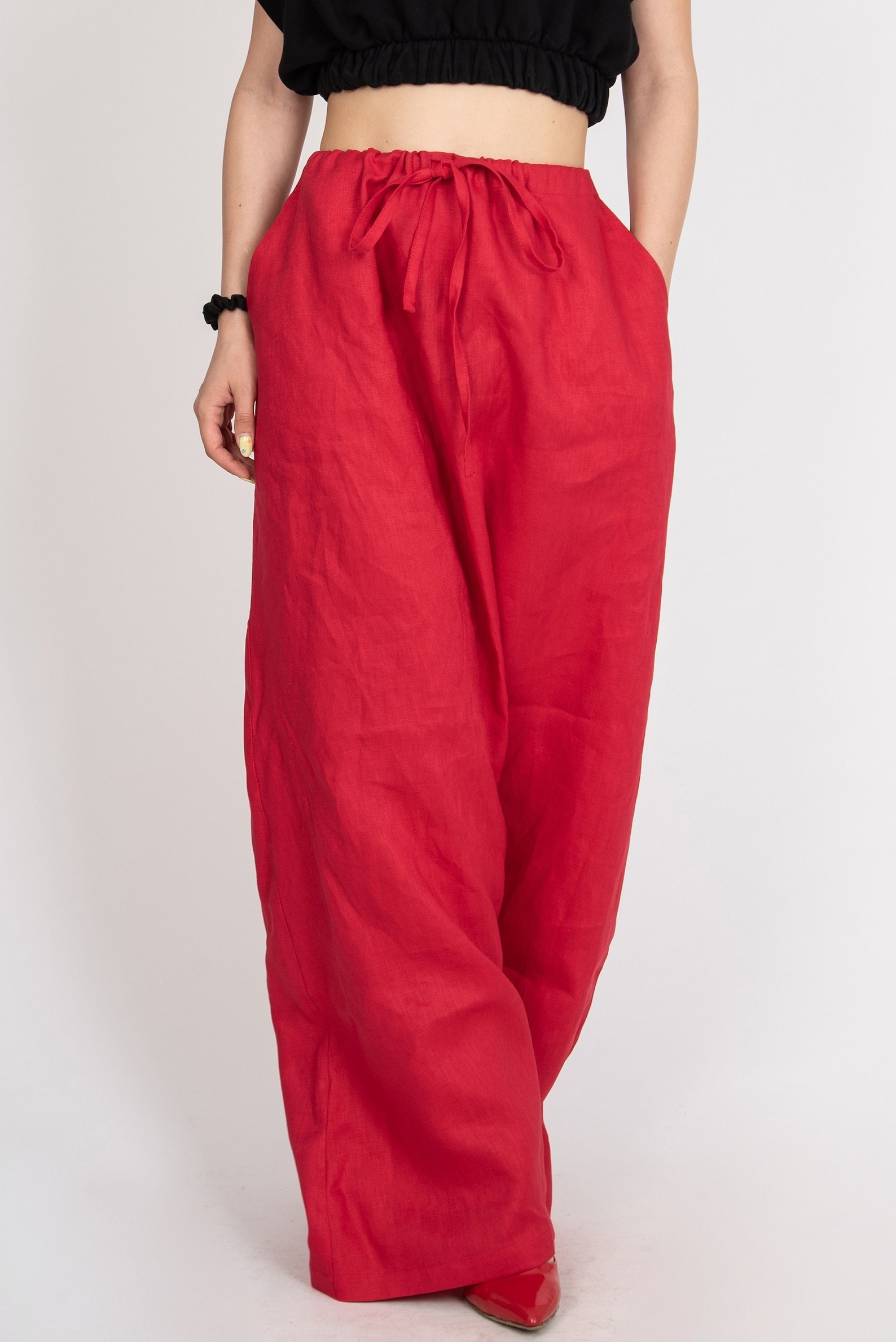 Loose Linen Pants/linen Harem Pants/wide Leg Pants/skirt Etsy