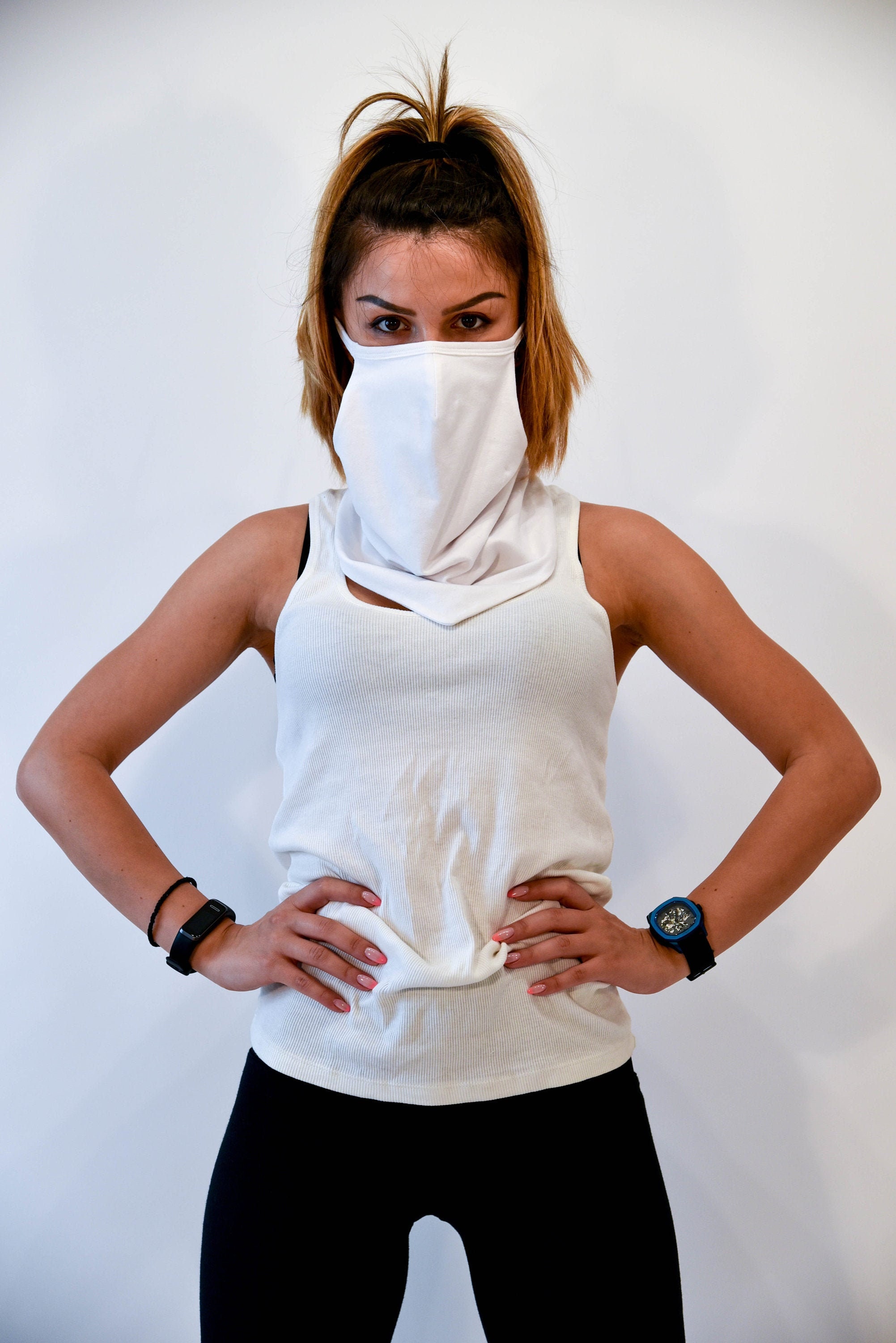 White Long Face Mask/Activity Accessory/Washable Mask/Reusable Etsy