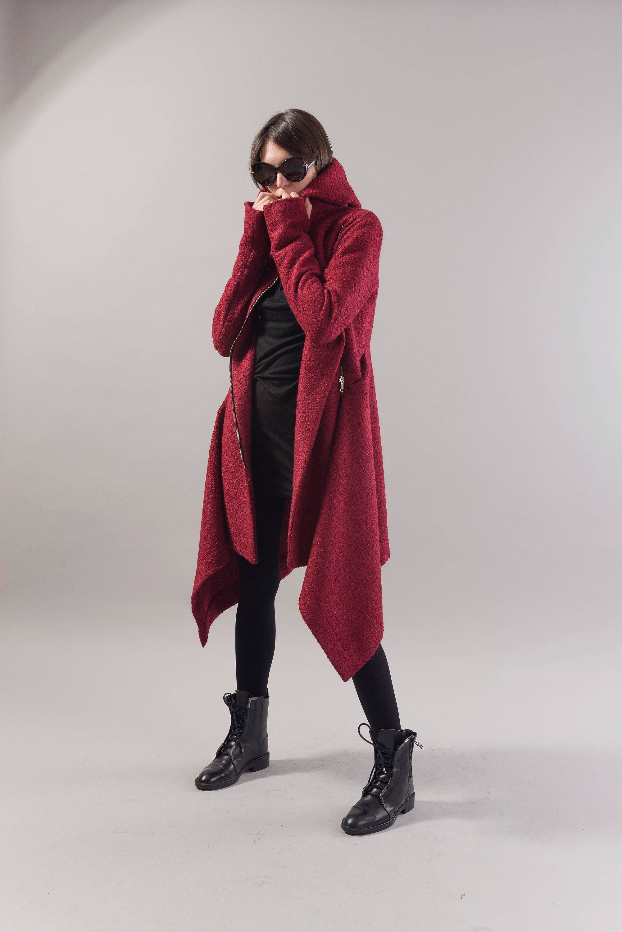 Burgundy Zipper Coat/winter Cape Coat/wool Cashmere Coat/winter Coat/lined Coat/asymmetrical Coat/peplum Wool Coat/overskirt Coat/f1744 - Etsy Burgundy Zipper Coat/winter Cape Coat/wool Cashmere Coat/winter Coat/lined Coat/asymmetrical Coat/peplum Wool Coat/overskirt Coat/f1744 - Etsy