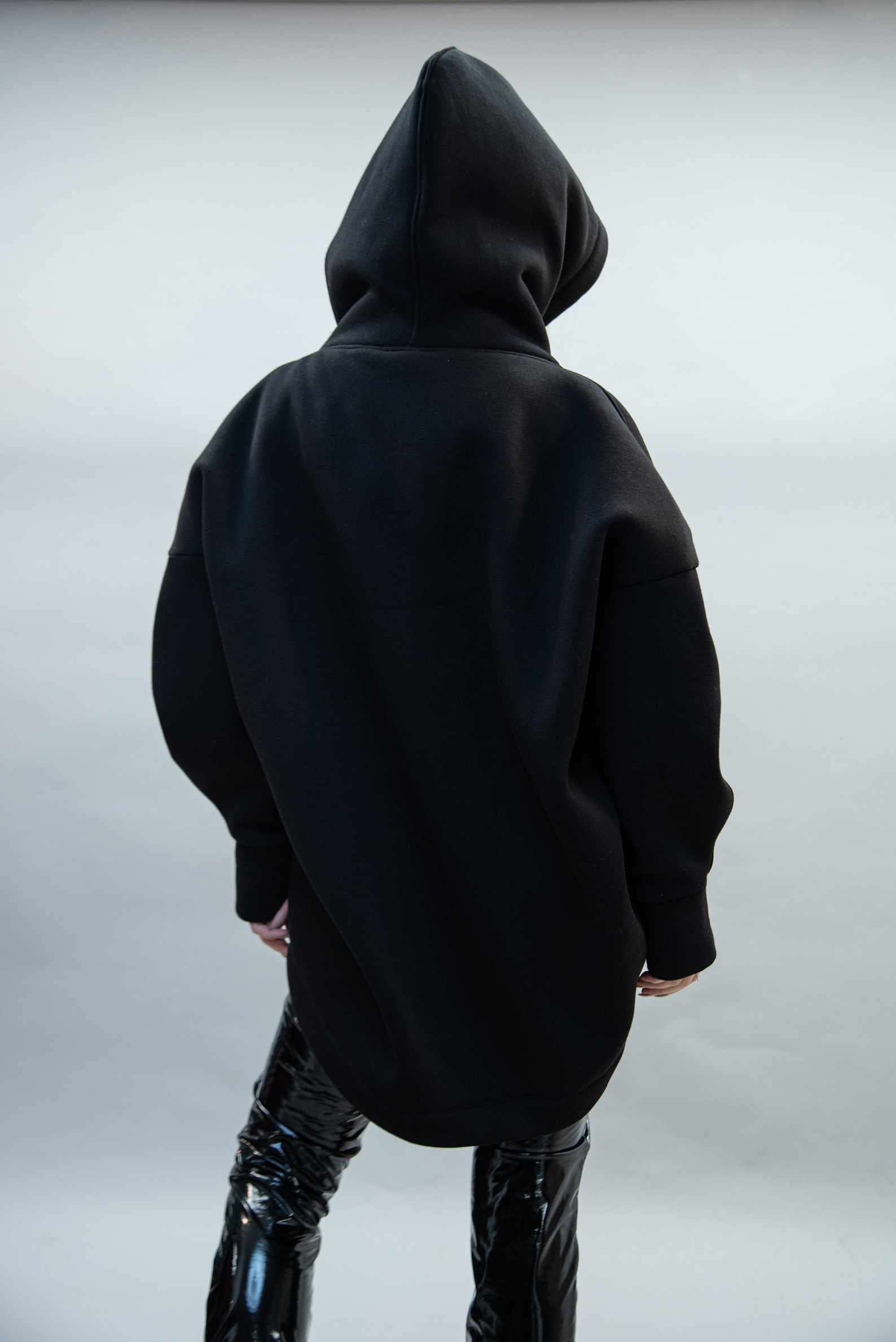 High Neck Hoodie /black Hoodie/ Oversized Loose Hoodie/ Cotton Etsy