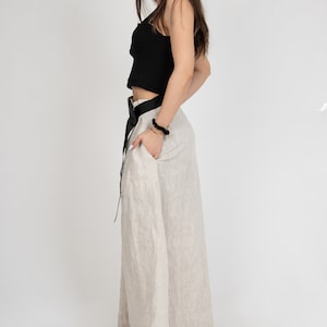 Long Loose Linen Skirt/Summer Maxi Skirt/Linen Extravagant Maxi Skirt/Summer Skirt/Casual Skirt With Pocket/Handmade Casual Skirt/F1502 画像 4